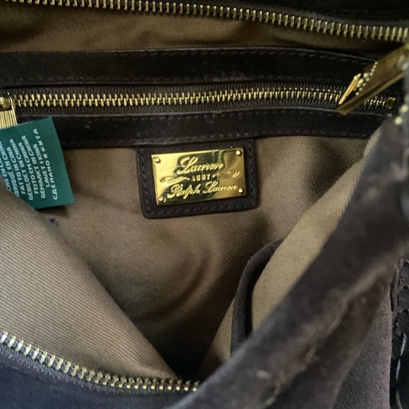 Ralph Lauren Chocolate Brown Suede Crossbody Bag - Picture 9 of 10
